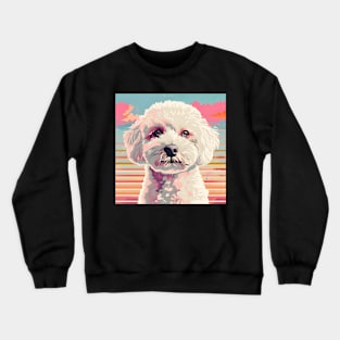 Bichon Frise in 70's Crewneck Sweatshirt